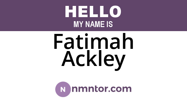 Fatimah Ackley