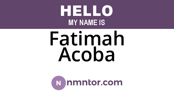 Fatimah Acoba