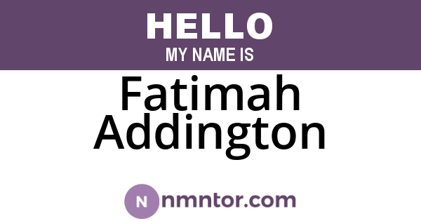 Fatimah Addington