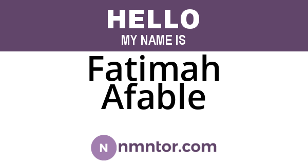 Fatimah Afable