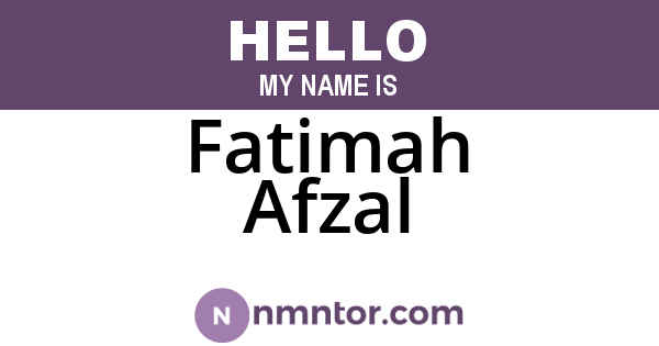 Fatimah Afzal