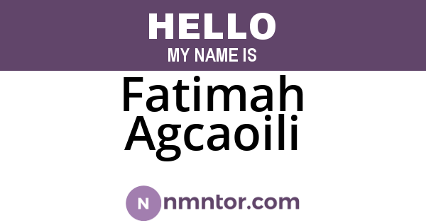 Fatimah Agcaoili