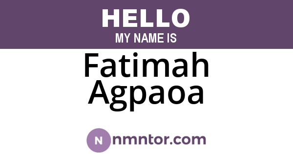 Fatimah Agpaoa