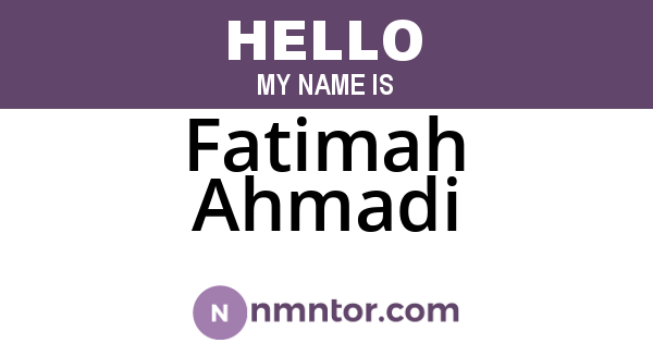 Fatimah Ahmadi