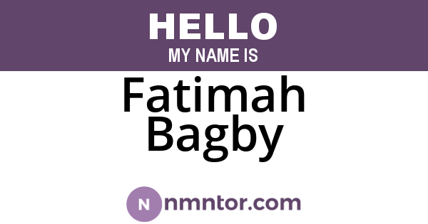 Fatimah Bagby