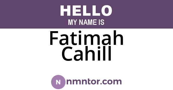 Fatimah Cahill