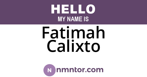 Fatimah Calixto