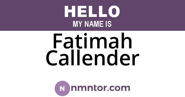 Fatimah Callender