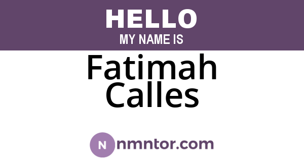 Fatimah Calles