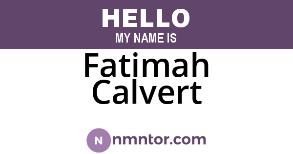 Fatimah Calvert