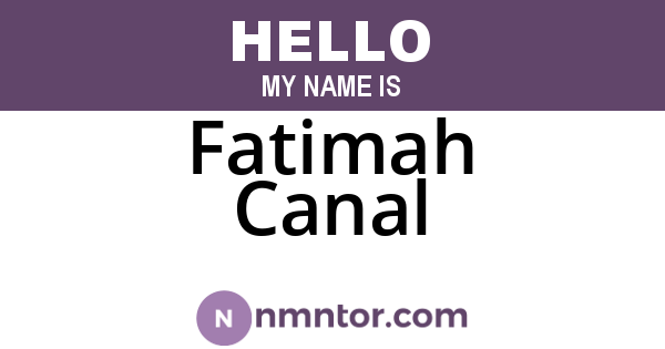 Fatimah Canal
