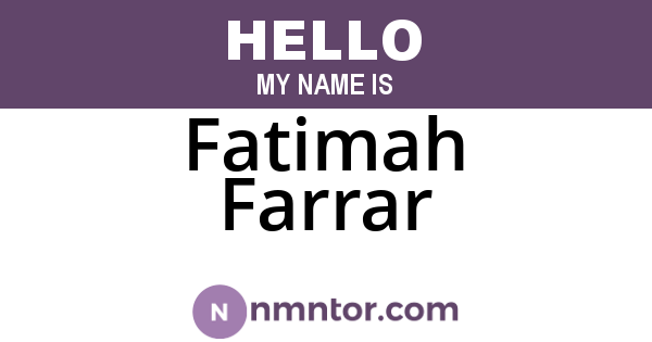 Fatimah Farrar