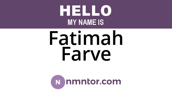 Fatimah Farve