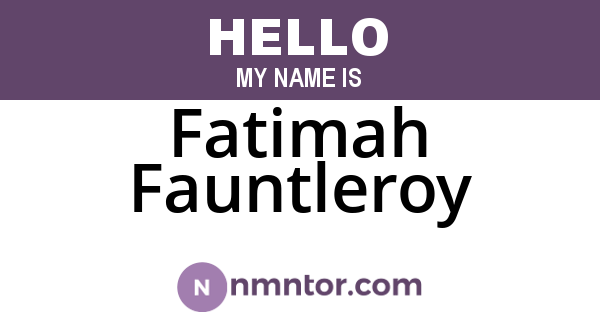 Fatimah Fauntleroy
