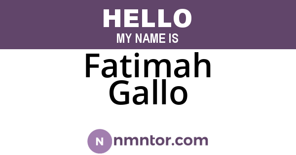 Fatimah Gallo