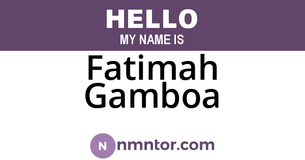 Fatimah Gamboa