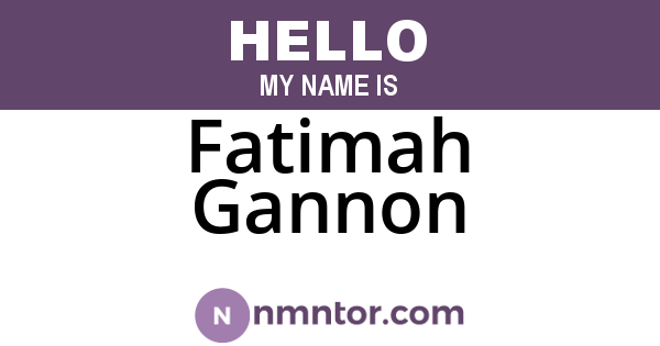 Fatimah Gannon
