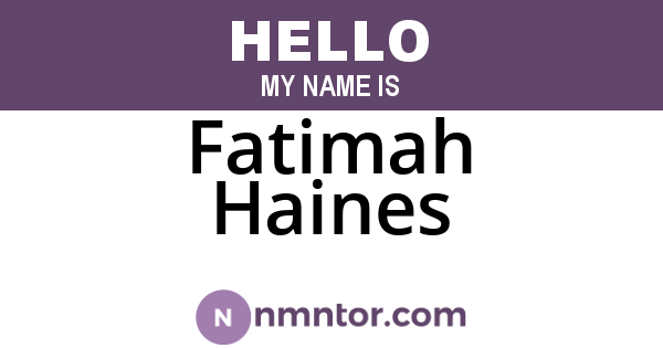 Fatimah Haines