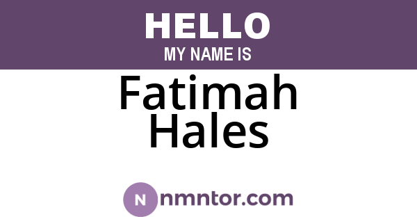 Fatimah Hales