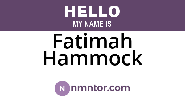 Fatimah Hammock