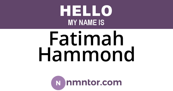 Fatimah Hammond