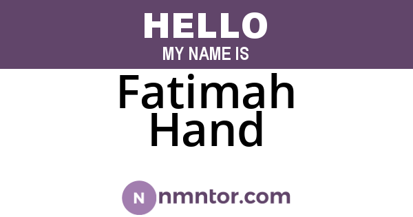 Fatimah Hand