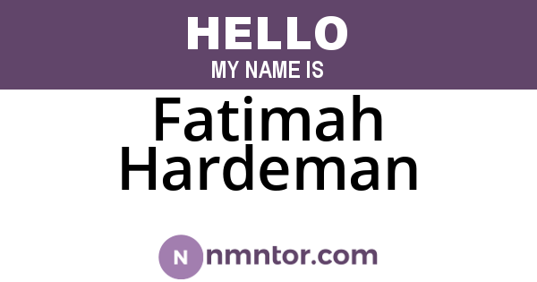 Fatimah Hardeman