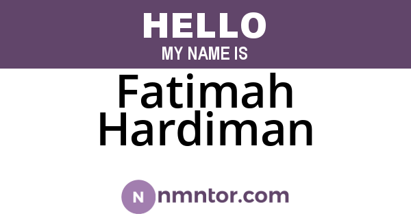 Fatimah Hardiman