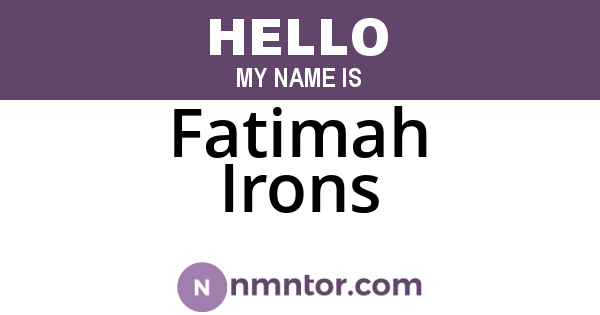 Fatimah Irons
