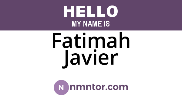 Fatimah Javier