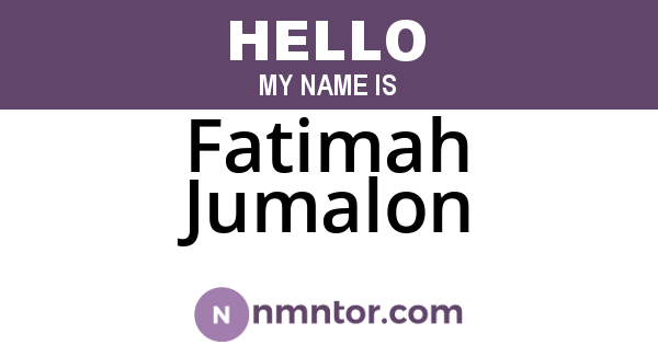 Fatimah Jumalon