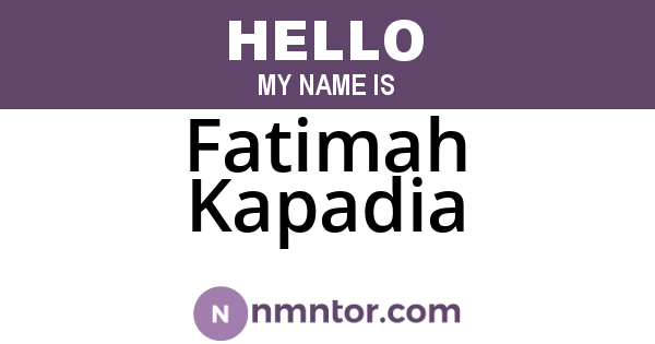 Fatimah Kapadia