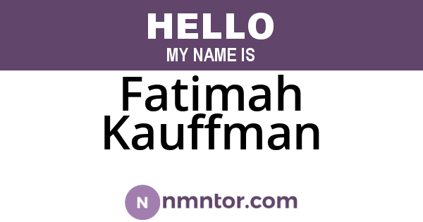 Fatimah Kauffman