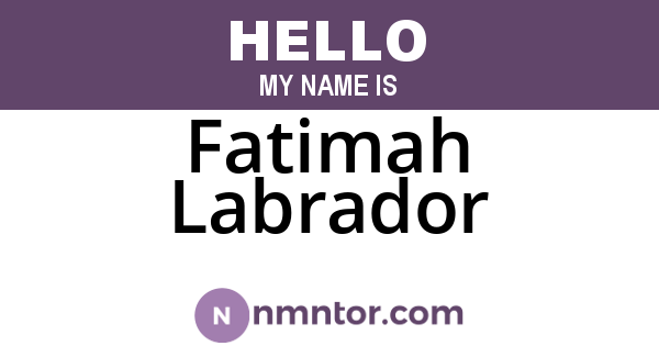 Fatimah Labrador