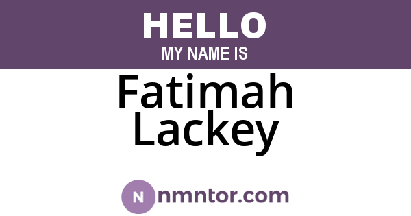 Fatimah Lackey