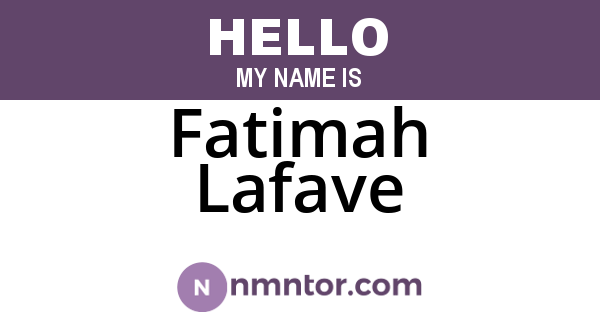Fatimah Lafave