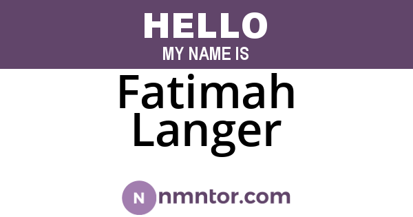 Fatimah Langer