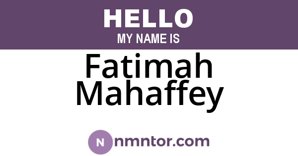 Fatimah Mahaffey