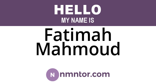 Fatimah Mahmoud