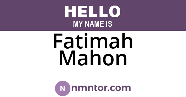 Fatimah Mahon