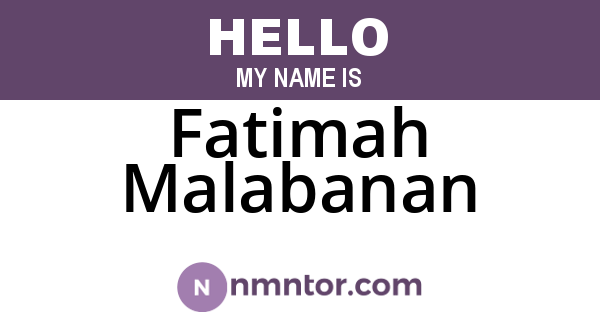 Fatimah Malabanan