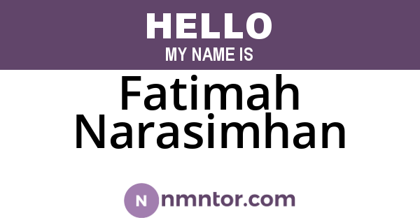 Fatimah Narasimhan
