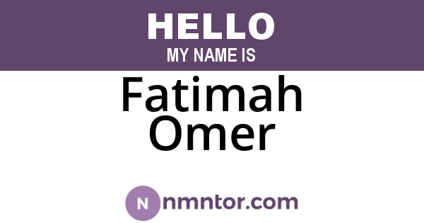 Fatimah Omer