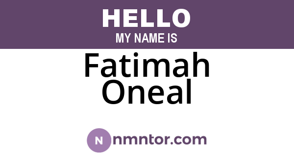 Fatimah Oneal