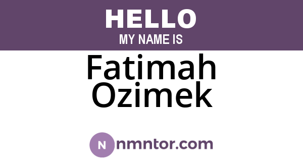 Fatimah Ozimek