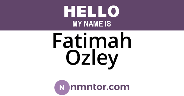 Fatimah Ozley