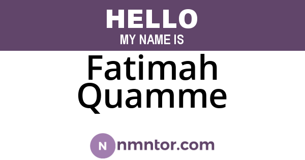 Fatimah Quamme
