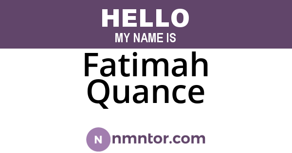 Fatimah Quance