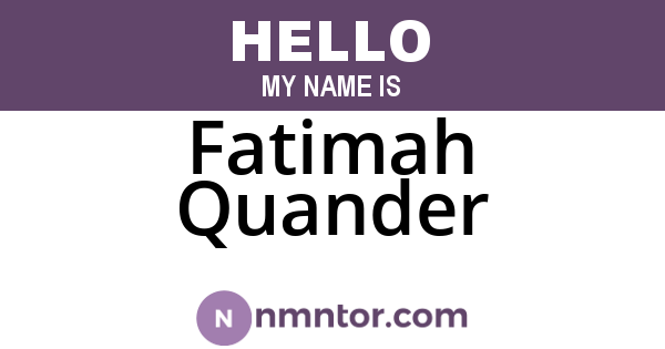 Fatimah Quander