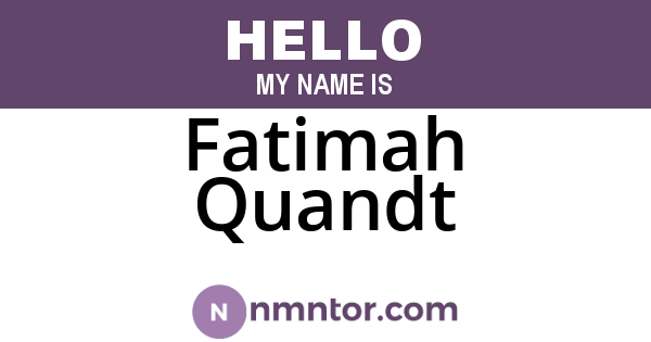 Fatimah Quandt